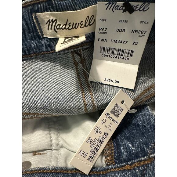 NWT Madewell The 90s Straight Jean 25 Shimmery Clear Rhinestones Enmore Wash - Picture 14 of 16
